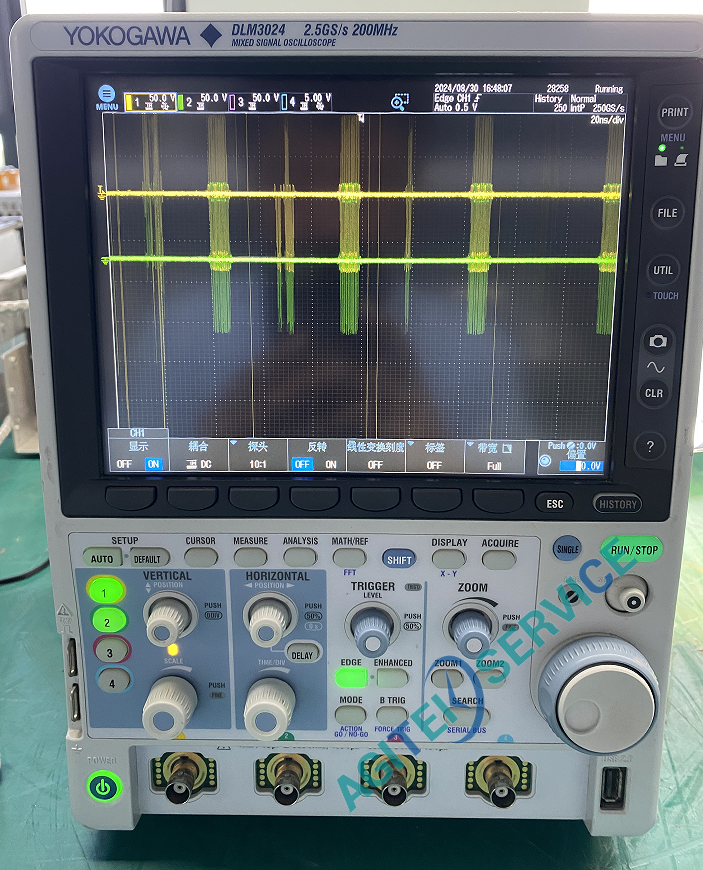 橫河DLM3024示波器CH1/CH2跡線異常維修