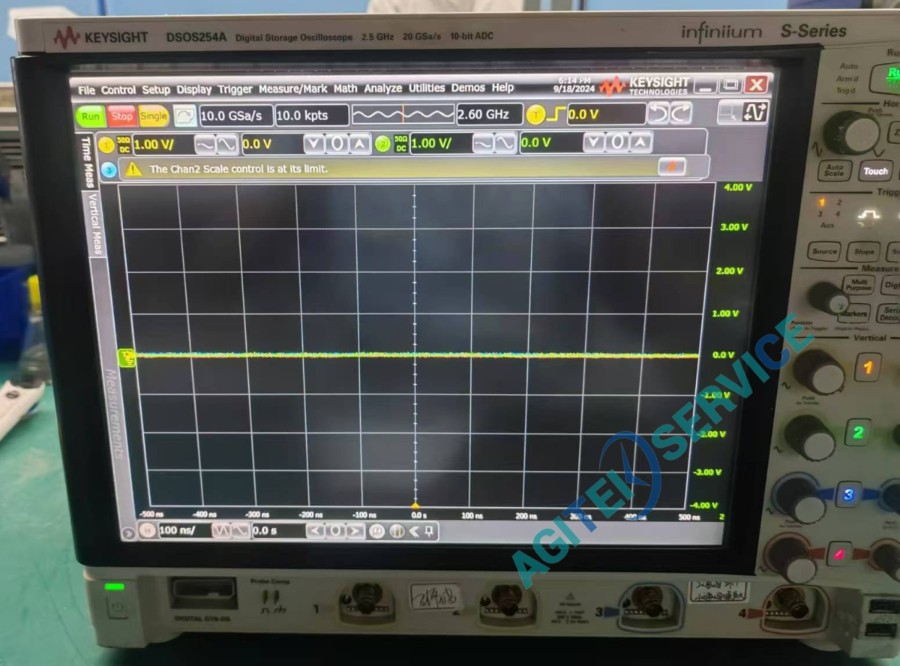 Keysight是德DSOS254A示波器通道2基線不歸零、阻抗超差維修