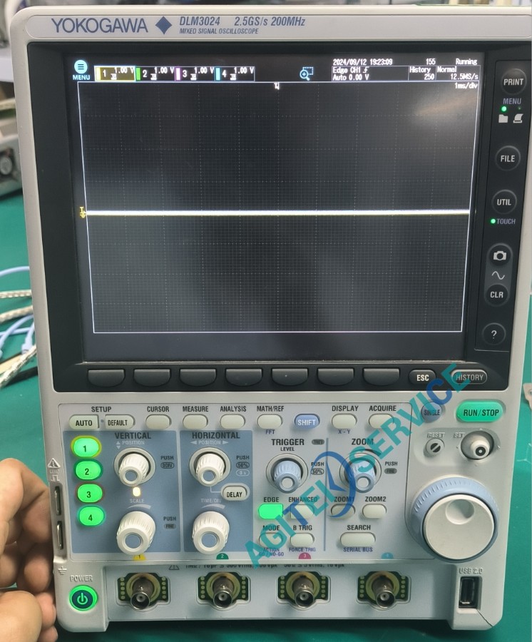 橫河示波器 DLM3024開機後卡在LOGO界麵維修