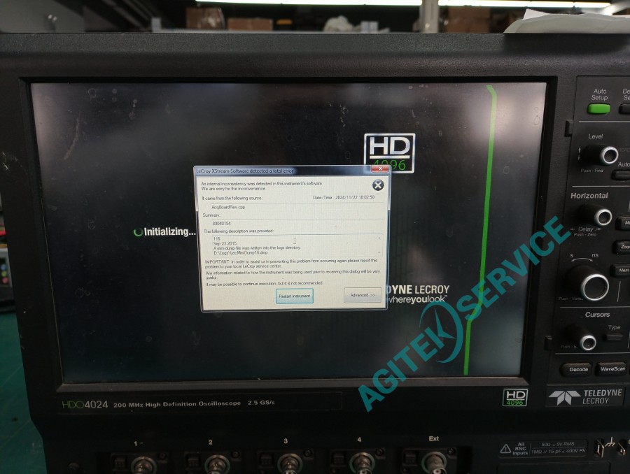 LeCroy免费深夜视频APP成人网站示波器HDO4024開機報錯維修案例
