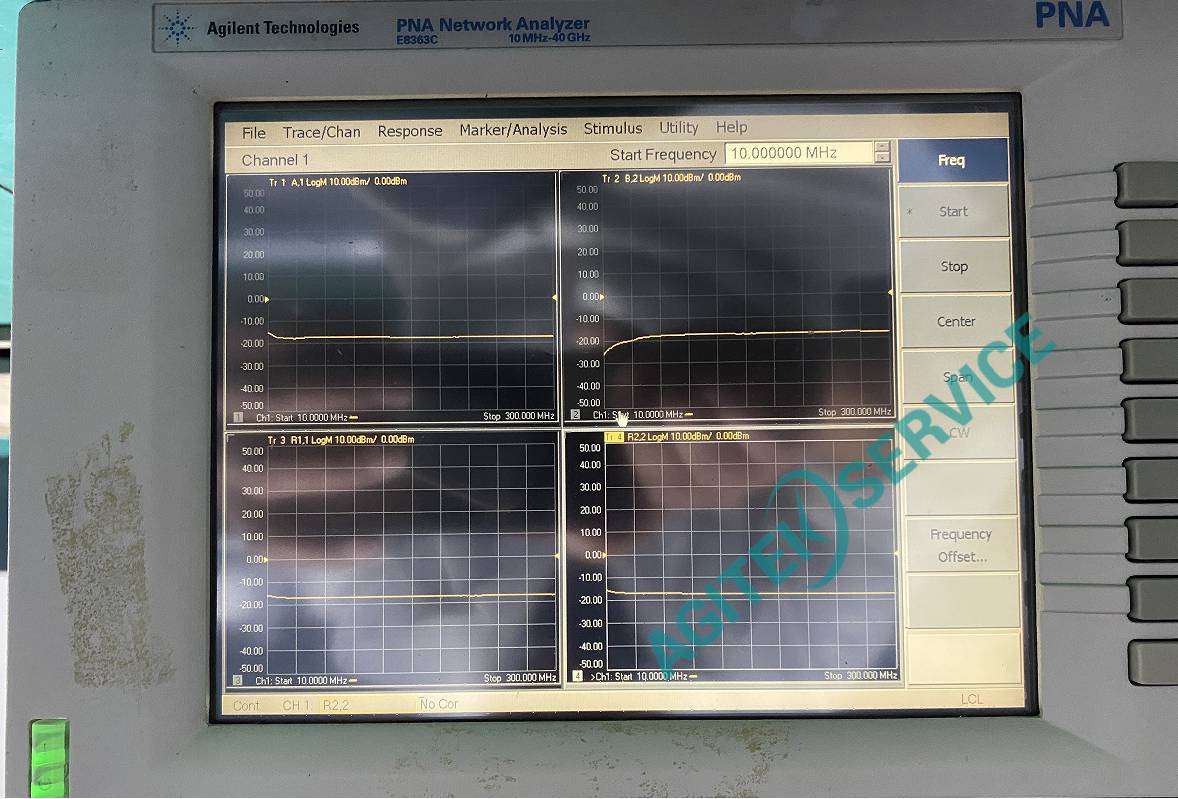 安捷倫E8363C網絡分析儀二端口B2跡線異常維修