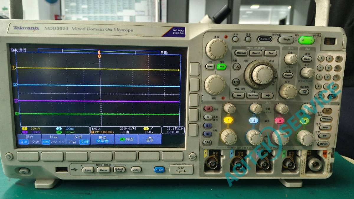 Tektronix泰克MDO3014示波器開機後屏幕無反應維修案例