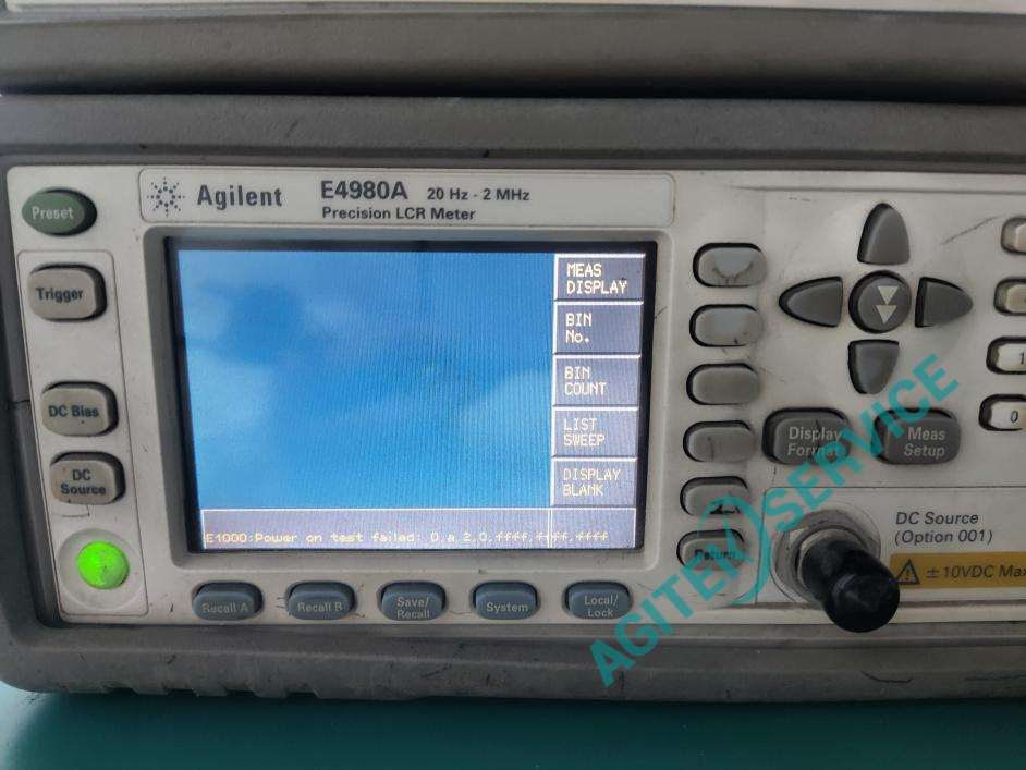 Agilent安捷倫E4980A LCR表開機報錯維修案例
