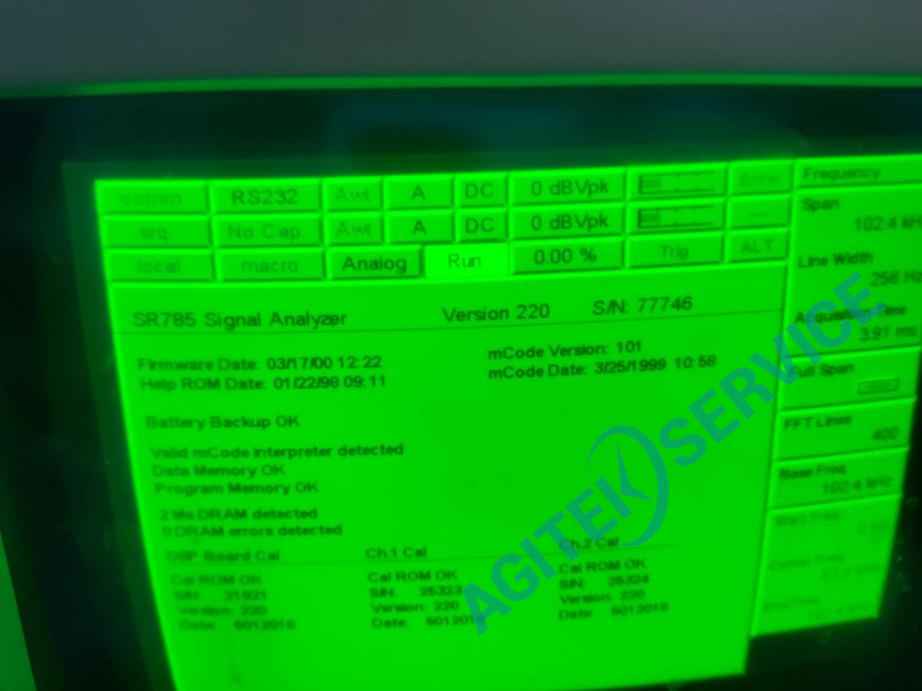 斯坦福SR785動態信號分析儀開機花屏維修 斯坦福SR785動態信號分析儀開機花屏維修