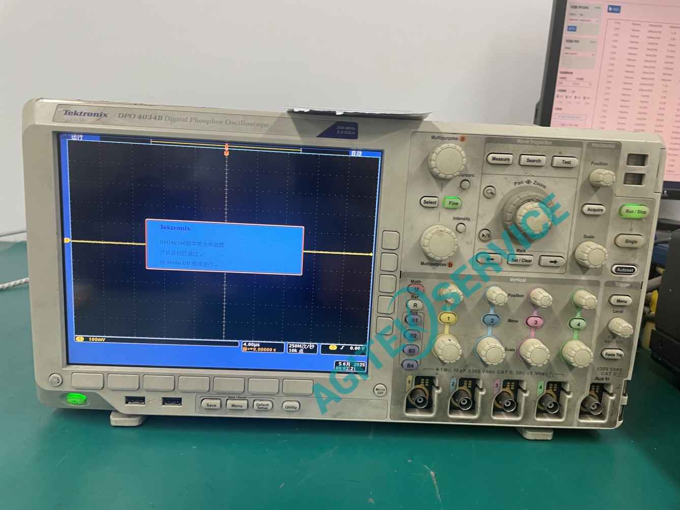 泰克DPO4034B示波器開機自檢失敗維修