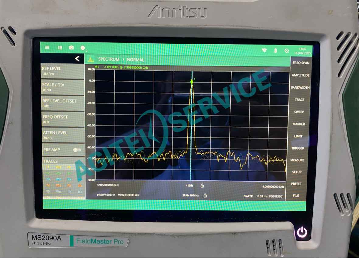Anritsu安立頻譜分析儀MS9020A6GHz以上時測試信號幅度不準維修案例