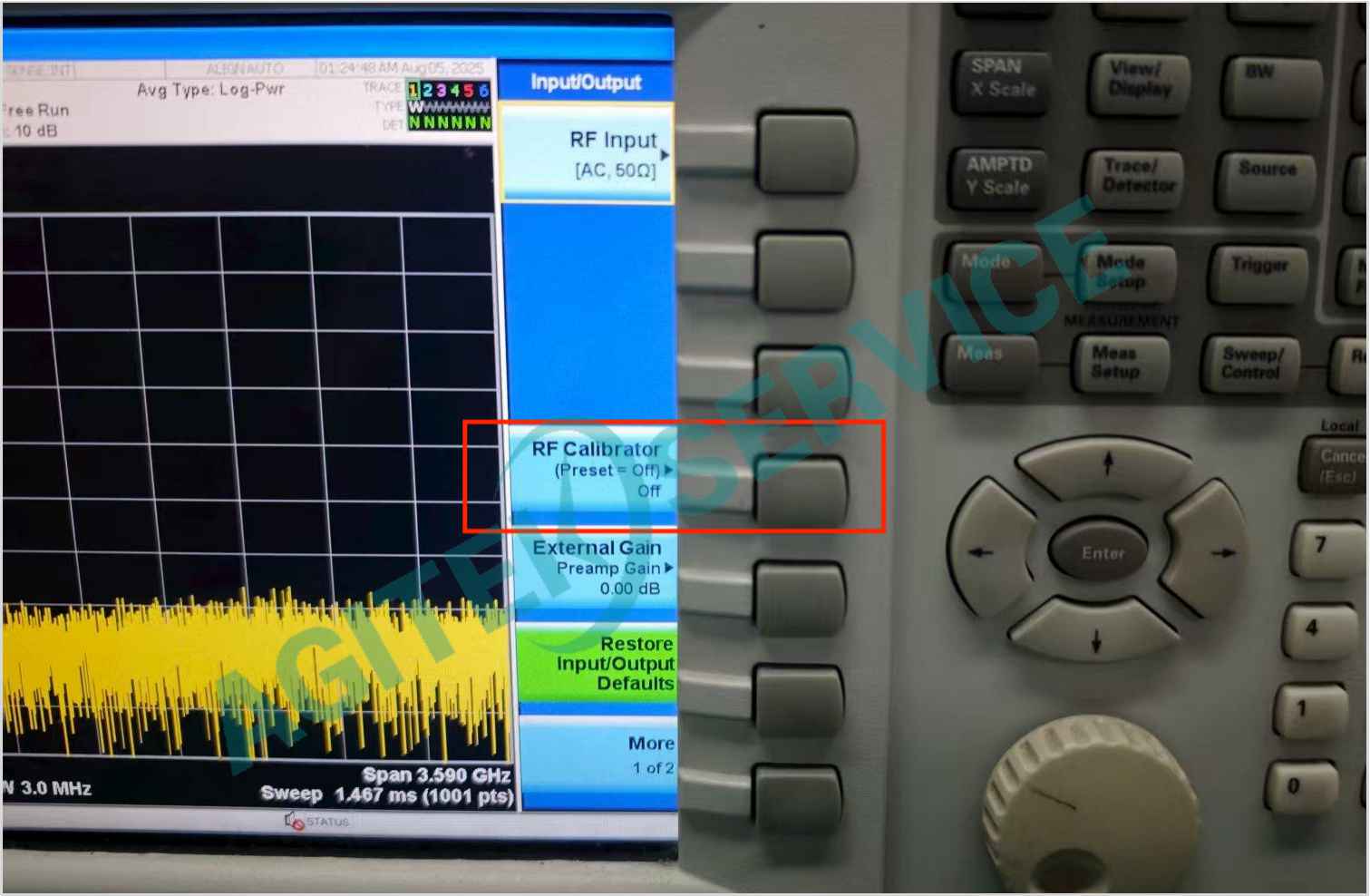 是德科技N9020A頻譜儀查看設備內部校準信號