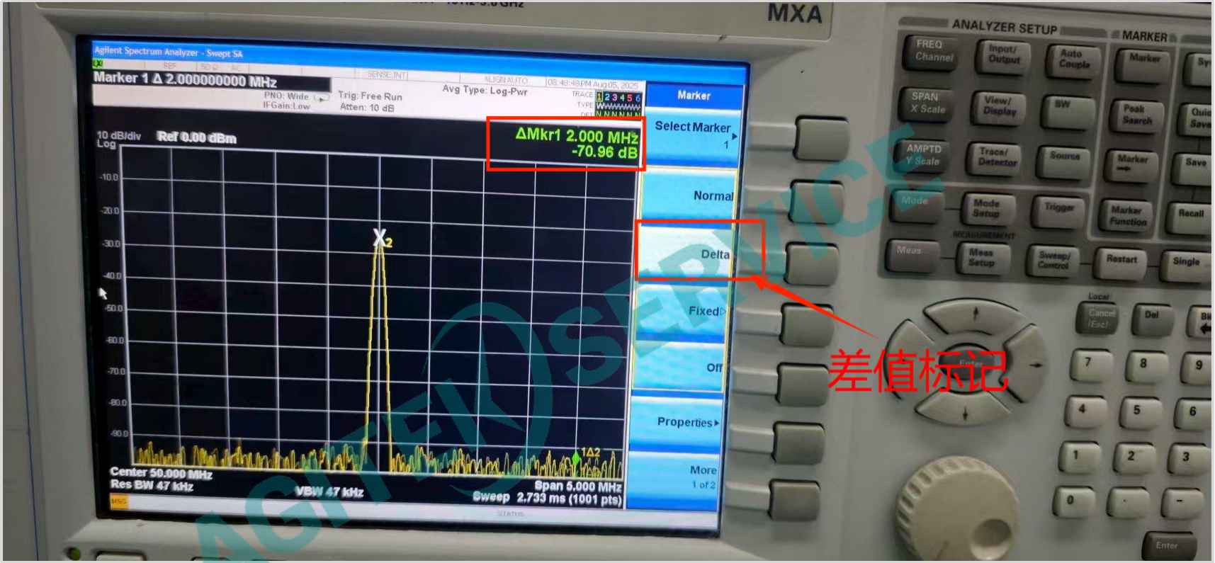 是德科技N9020A頻譜儀信噪比測試步驟圖解