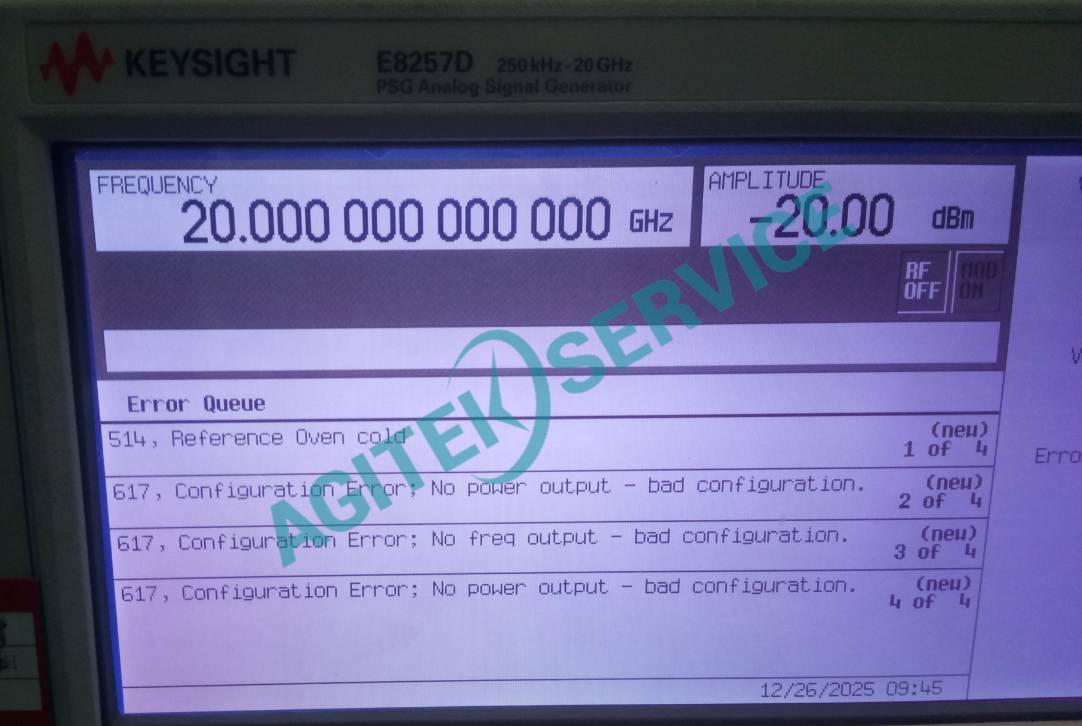 Keysight 是德E8257D信號發生器開機報錯維修案例