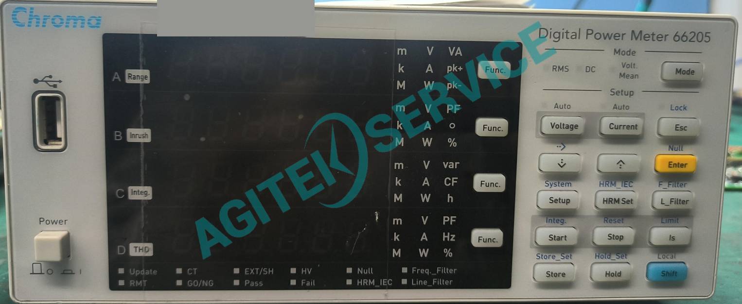 Chroma致茂 66205功率計無法開機維修案例