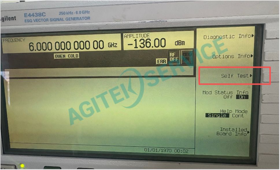 是德科技E4438C 矢量信號發生器設備自檢操作指南