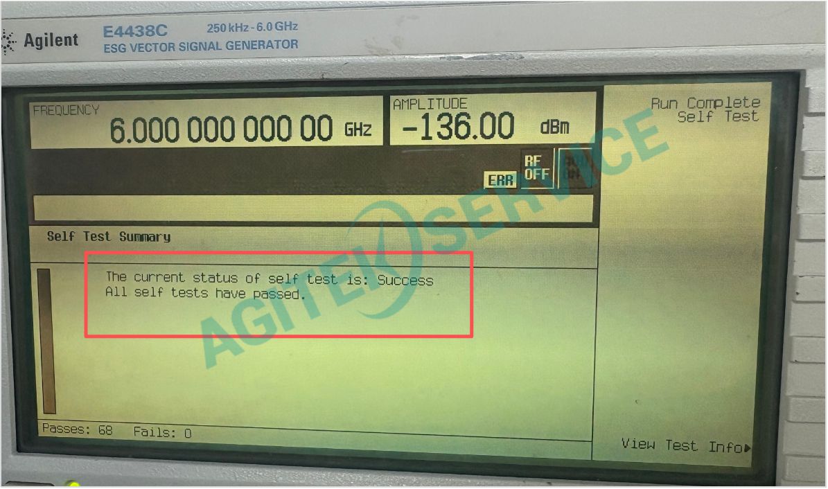 是德科技E4438C 矢量信號發生器設備自檢操作指南