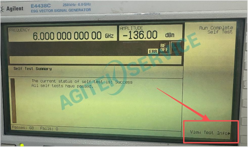 是德科技E4438C 矢量信號發生器設備自檢操作指南