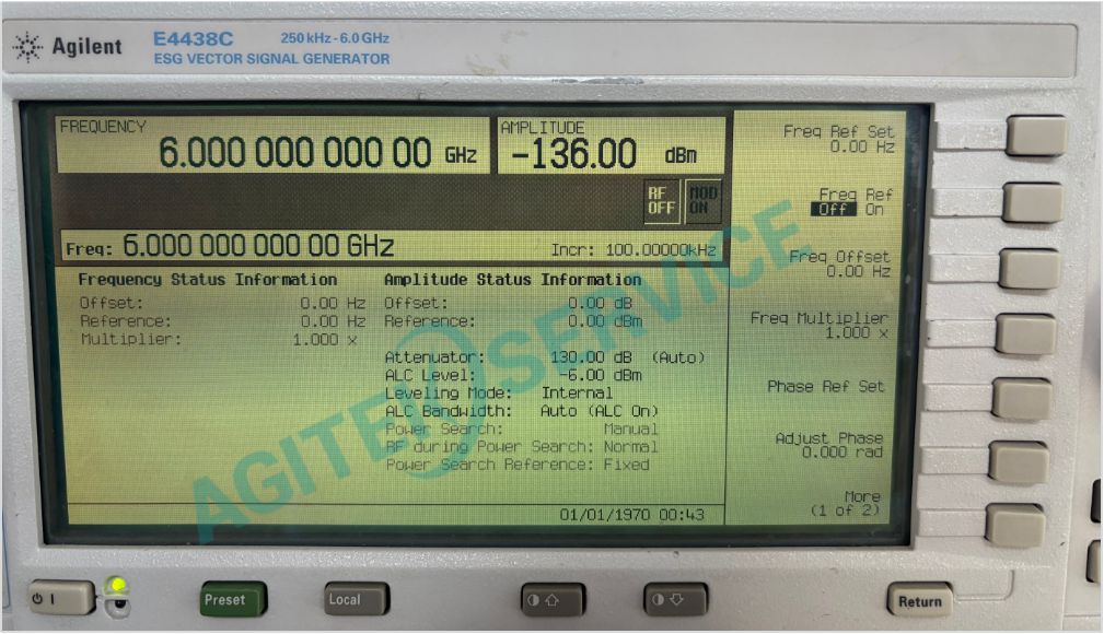 E4438C 矢量信號發生器連續波輸出操作指南