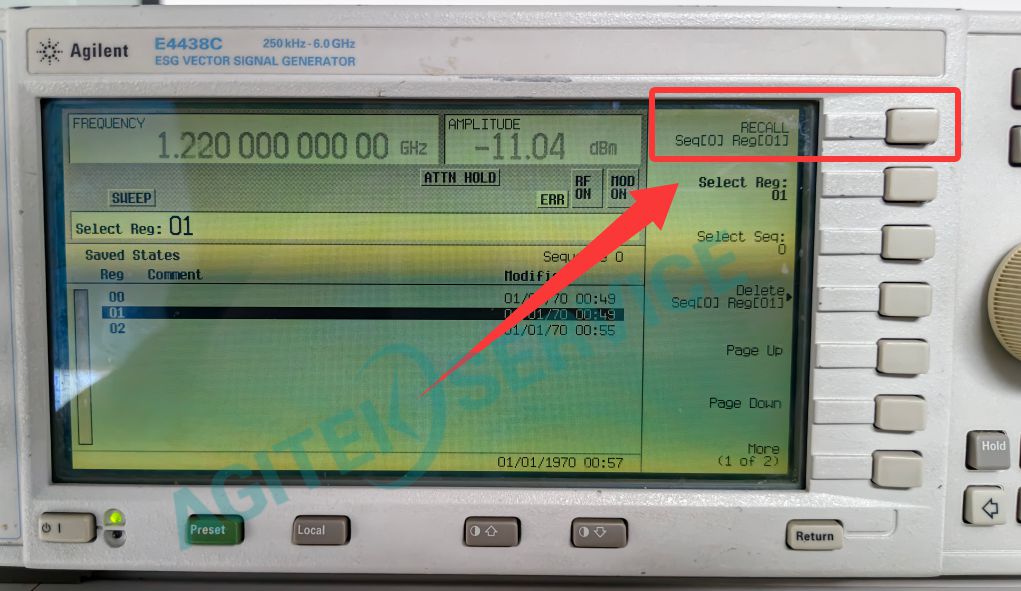 E4438C 矢量信號發生器參數保存與恢複操作指南