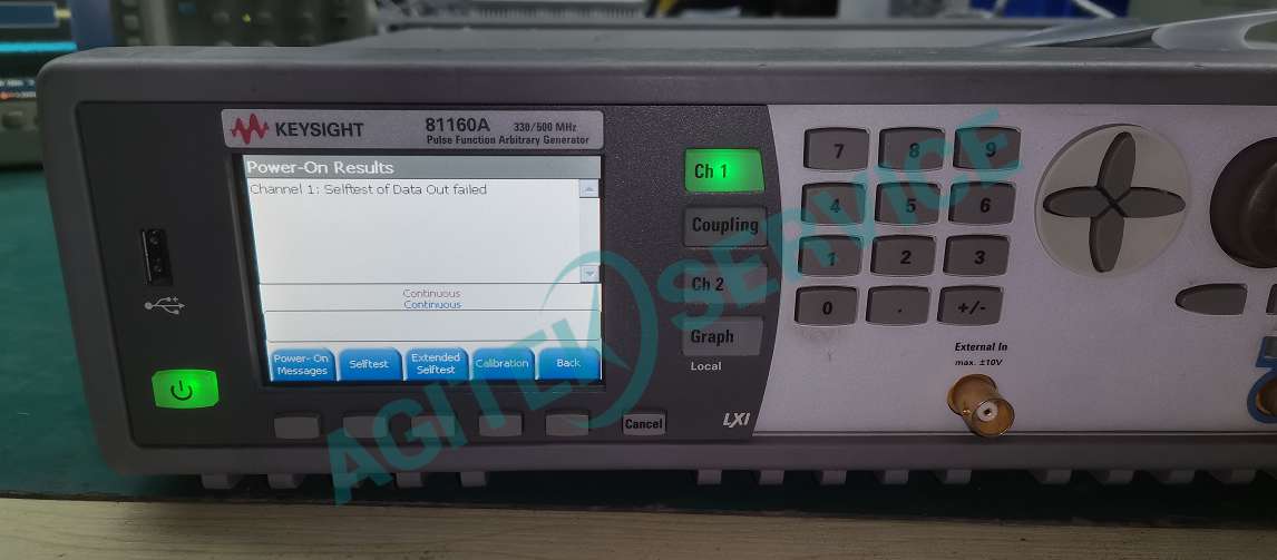 Keysight是德81160A脈衝信號發生器自檢報錯維修案例
