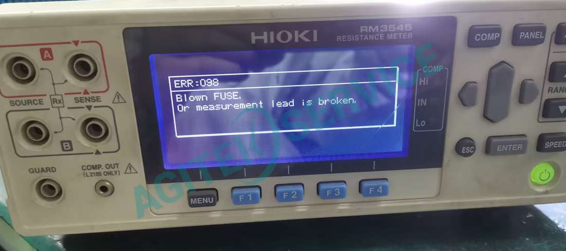 HIOKI日置RM3545微歐計基板部分損壞及保險絲端子損壞維修案例