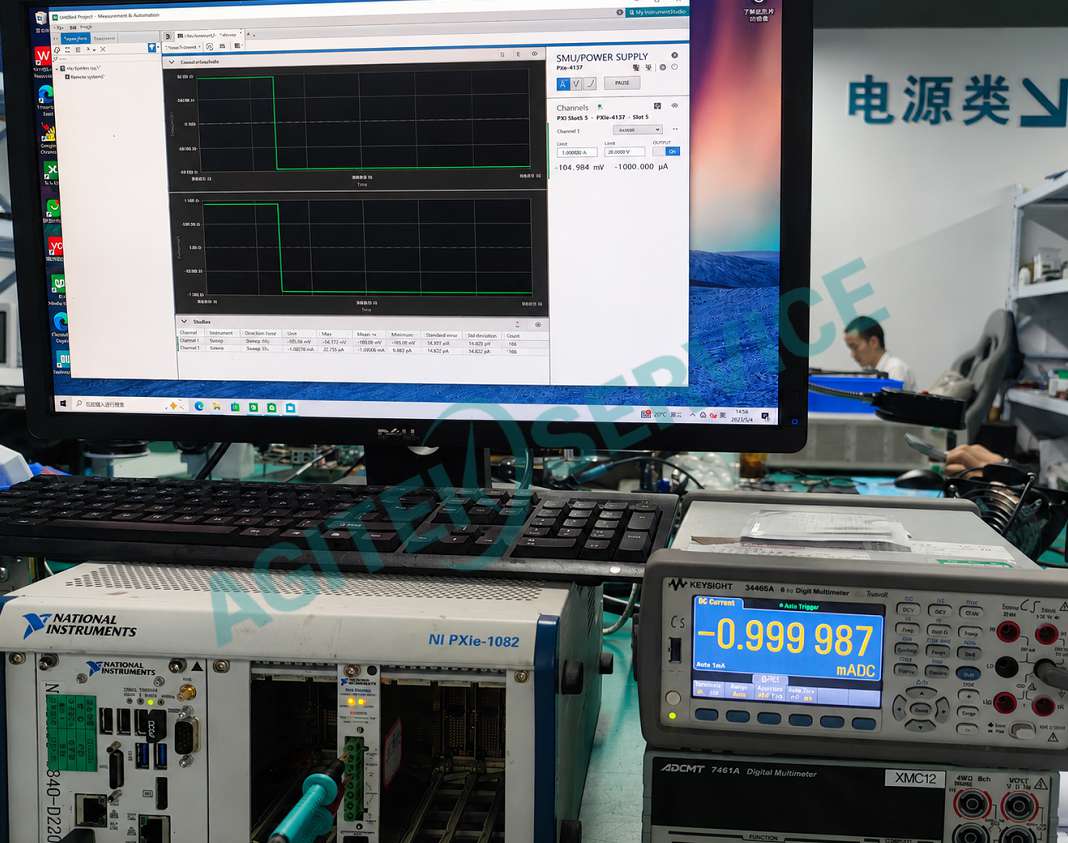 PXIe-4137精密係統源測量單元（SMU）上電亮紅燈故障修複照片