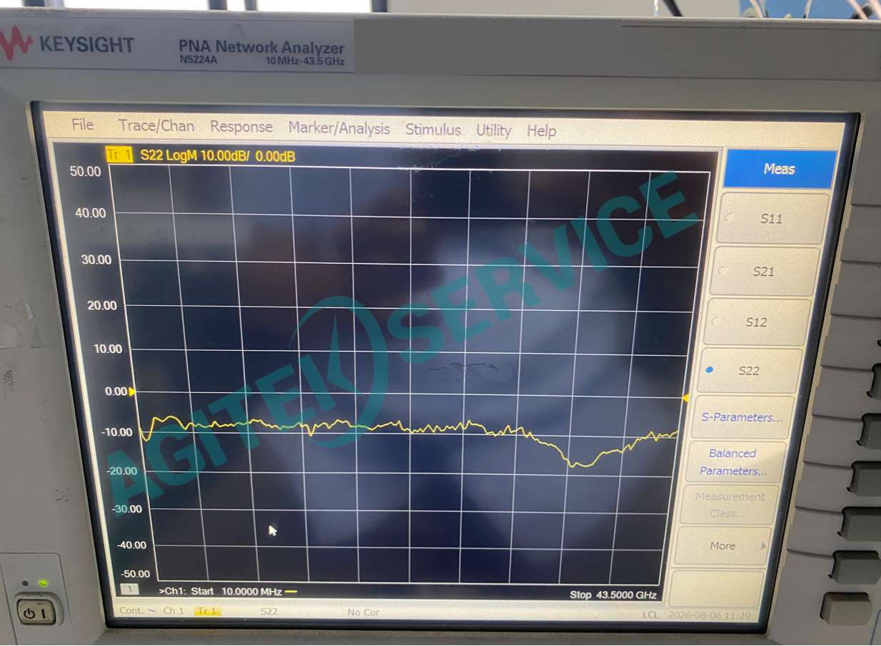 Keysight是德N5224A 43.5GHz失網2端口在輸出功率正常情況下S22偏低、接收線B2偏低維修案例
