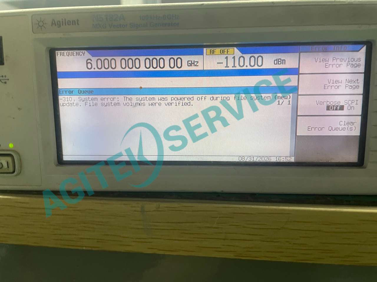 N5181A信號源自檢失敗圖
